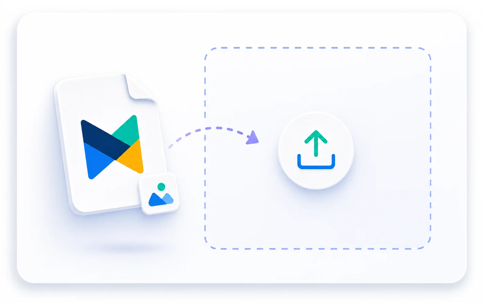 PNG file moving into an upload area