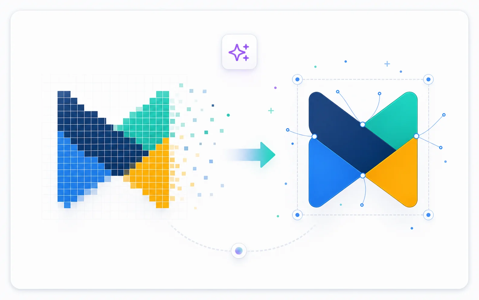 Raster pixels transforming into vector paths